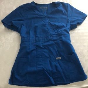 Royal blue scrub top